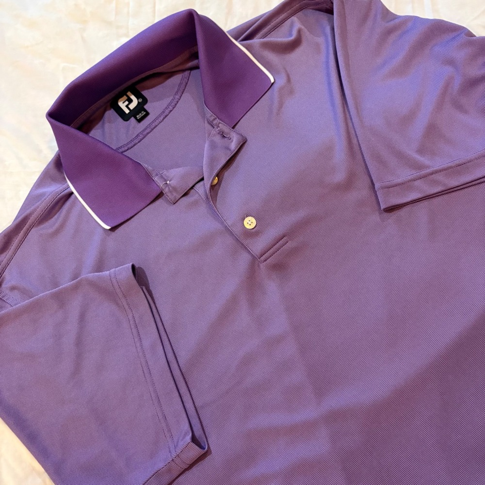 FootJoy‎ Mens XL Purple ProDry Golf Polo Shirt Short Sleeve Tipped Collar Logo